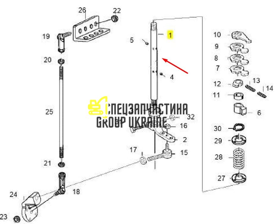 1240307434 Вал перемикання КПП ZF