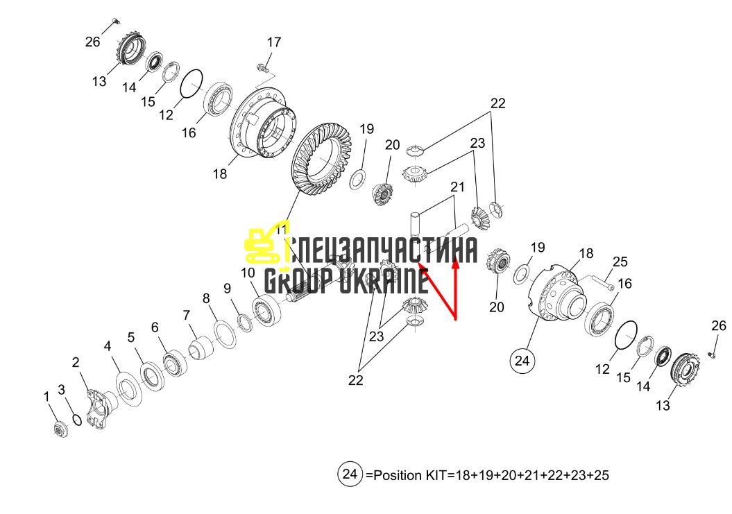 139.04.002.02 Палець металевий диференціала Dana Spicer