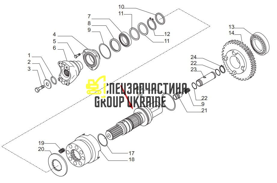 145283 Вихідний вал КПП Carraro
