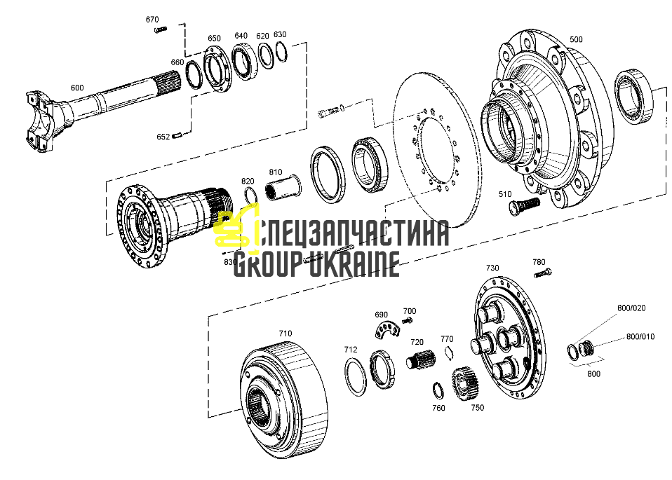 15265765 (4464301161) Вал сонячної шестерні Terex