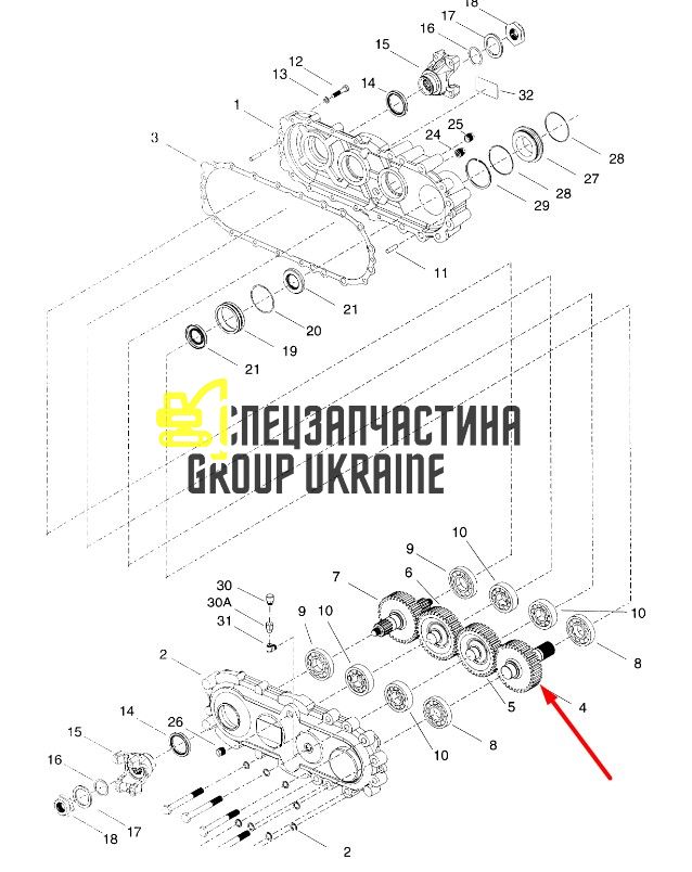 7028070 (4206571) Вал шестерні КПП T12000 JLG