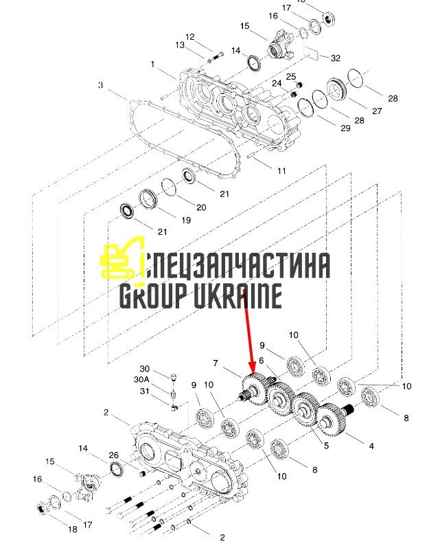 7028085 (4206573) Вал шестерні КПП T12000 JLG