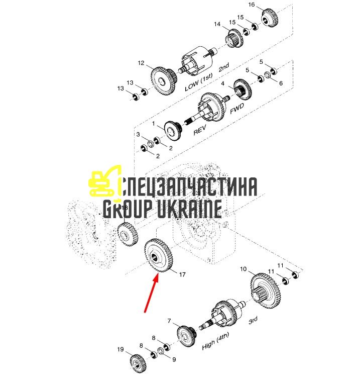 702827 (4207545) Вал шестерні КПП T12000 Manitou