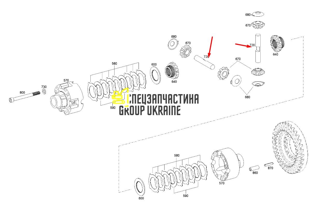 04350426 Вісь диференціала Same Deutz Fahr