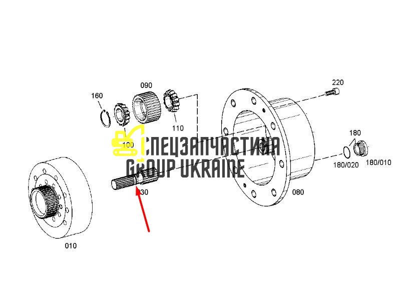 V35126100 Вал планетарної передачі Valtra