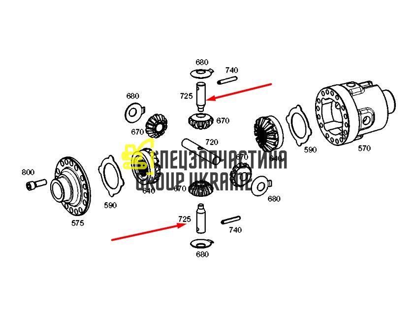 4482330007 (ZGAQ-04586, 519-7019, 47875481, 11642423, T337092, F743300021870) Конічна шестерня диференціала ZF
