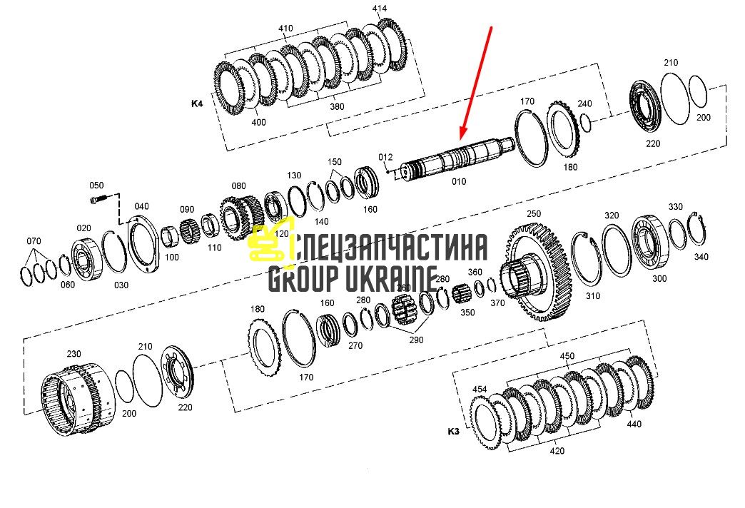 4651353017 Вал шестерні ZF