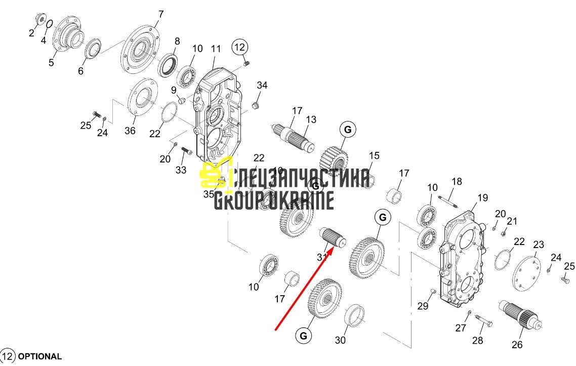 10288561 Вал шестерні Liebherr