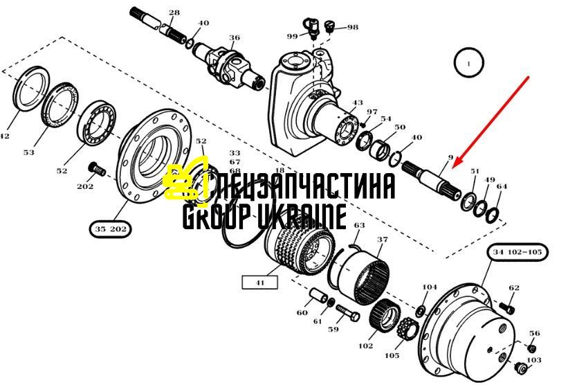 7002522 (834467) Вал Hydrema