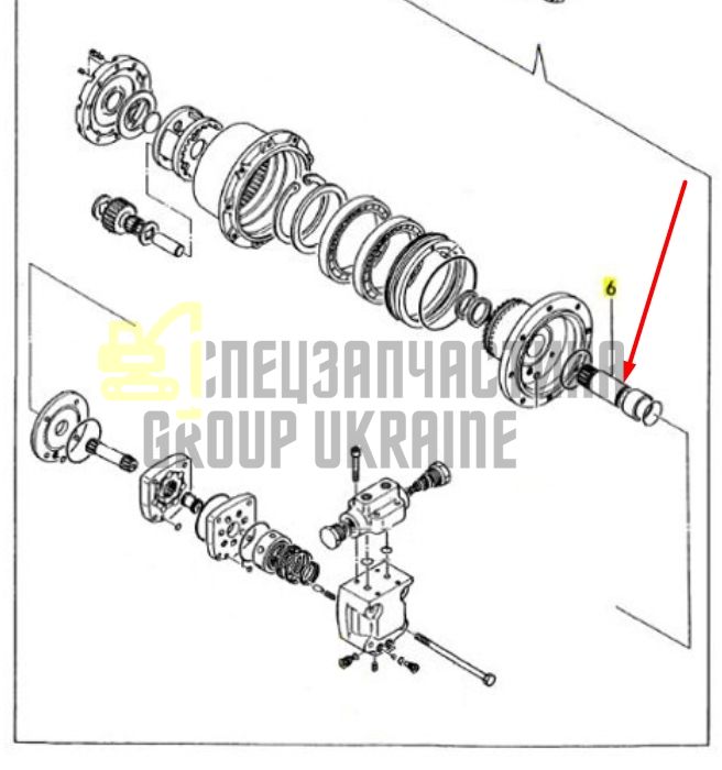 172137-70651 Вал головної передачі YANMAR B12