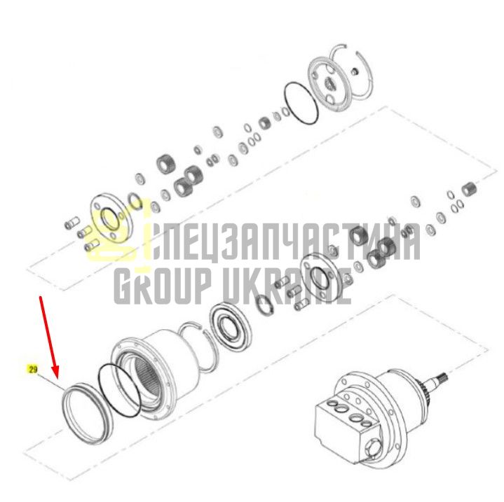 Сальник бортового редуктора 172A59-73320 Yanmar SV15, SV17, SV17E даукон, ущільнення