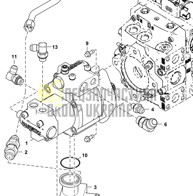 7166078 Гідравлічний насос Bobcat TL360, TL470 Agri