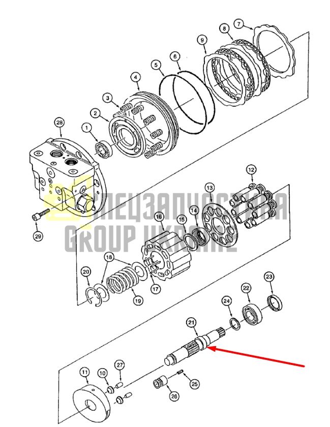 165234A1 Вал гідромотора ходу CASE CX135