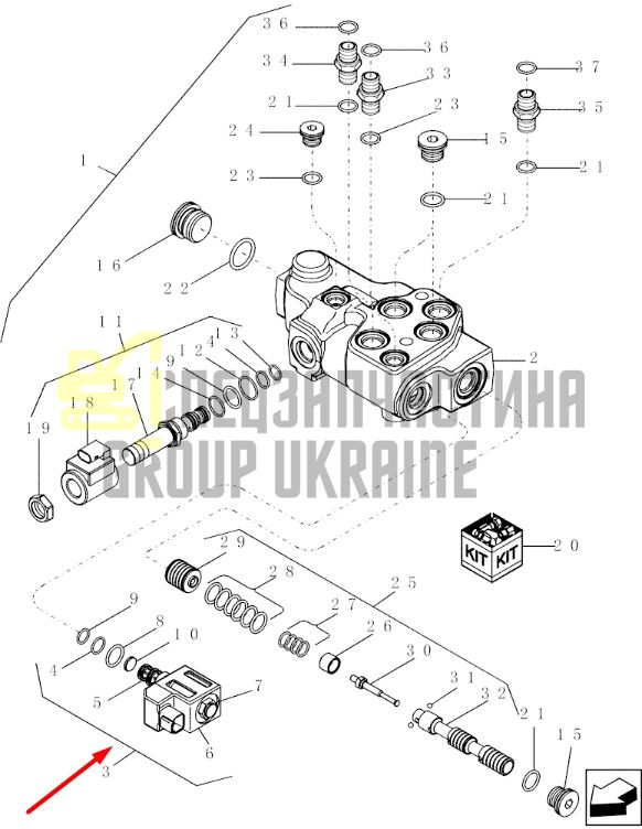 Case 349295A1 Електромагнітний клапан (соленоїд) CX70, CX80