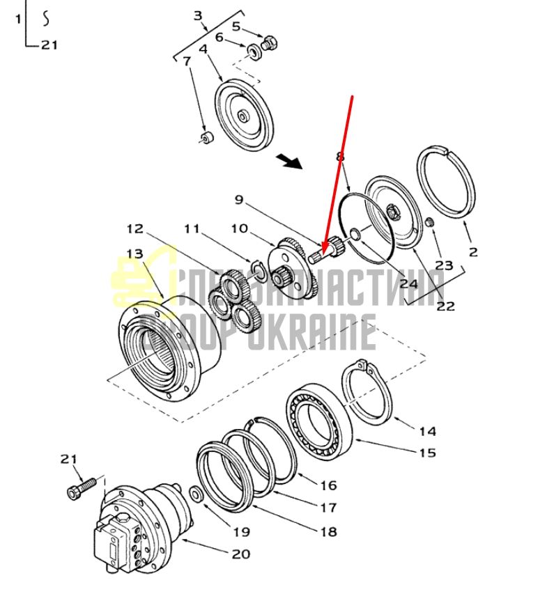 47046028 Вал головної передачі CASE CX28