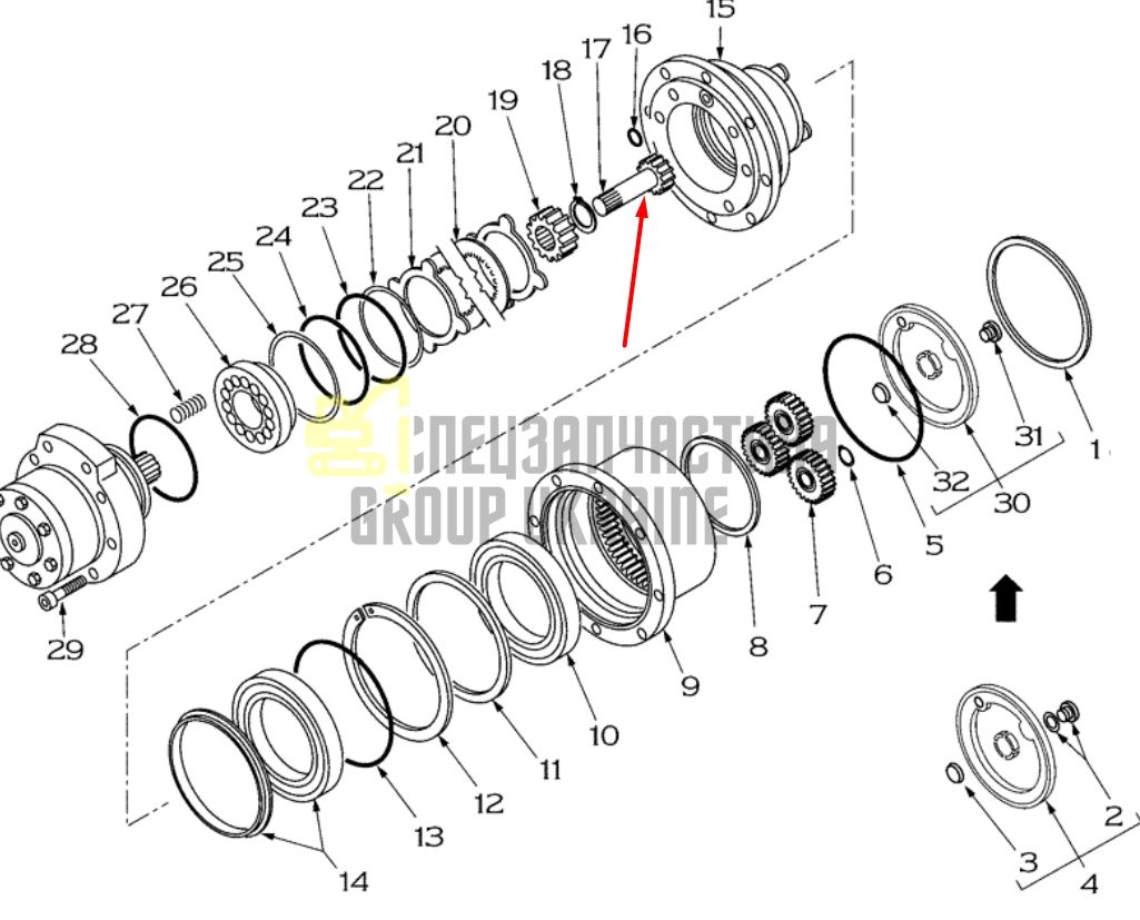47046061 Вал головної передачі CASE CX15