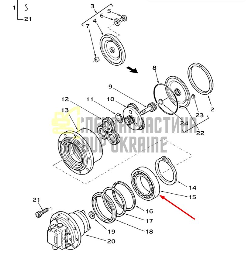 47046177 Підшипник редуктора ходу CASE 35