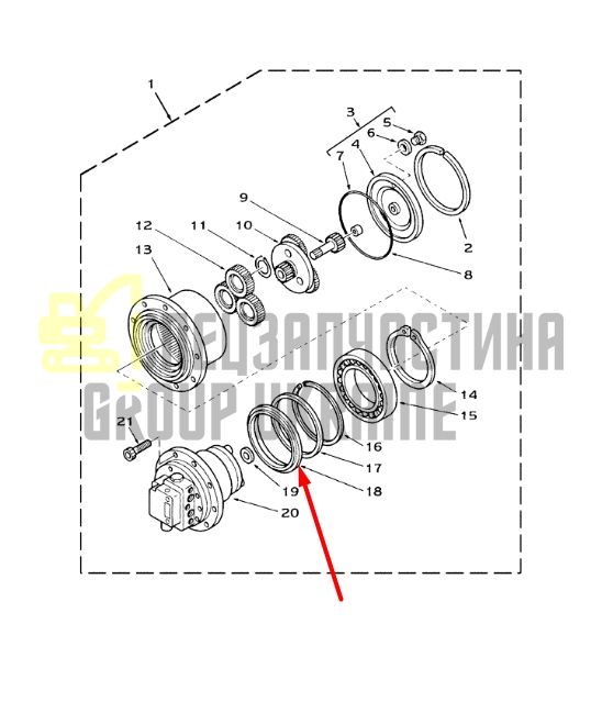 6191882M1 Сальник бортового редуктора для CASE 35, даукон, ущільнення