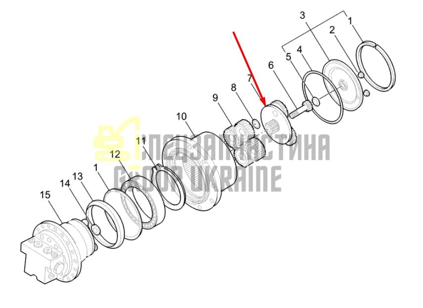 72275294 Планетарна передача редуктора CASE CX16B