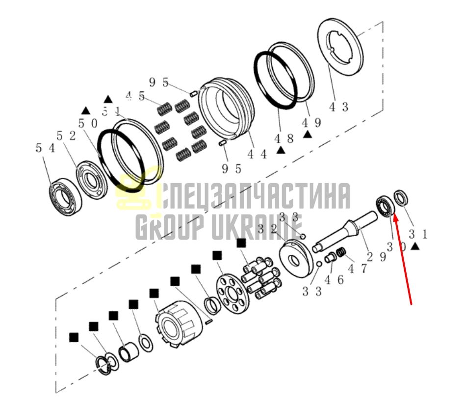 Кульковий підшипник редуктора CASE CX27B 72952571