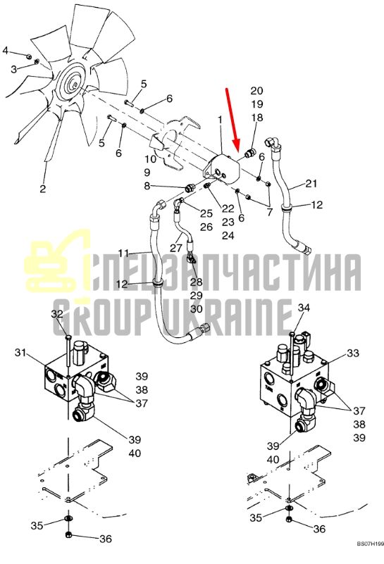 CASE 87342166 Гідравлічний двигун з редуктором, 23 куб. см для 621E