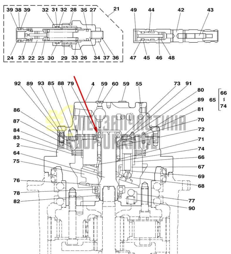 LB00547 Підшипник валу бортового редуктора CASE CX350C