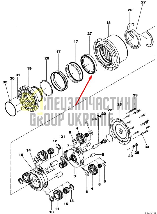 Підшипник бортового редуктора CASE CX145C SR LB012760