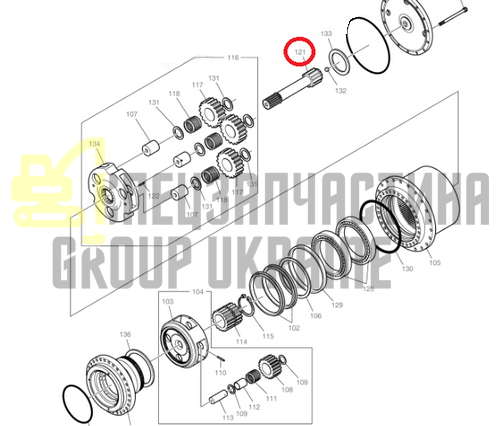 К9007390 Вал-шестерня (сателіт) Doosan DX225LC