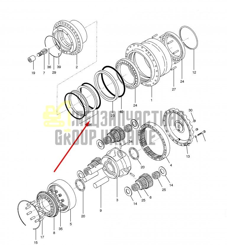 Сальник бортового редуктора 1.180-00512 Doosan DX225NLCA, DX235LCR-5 даукон, ущільнення