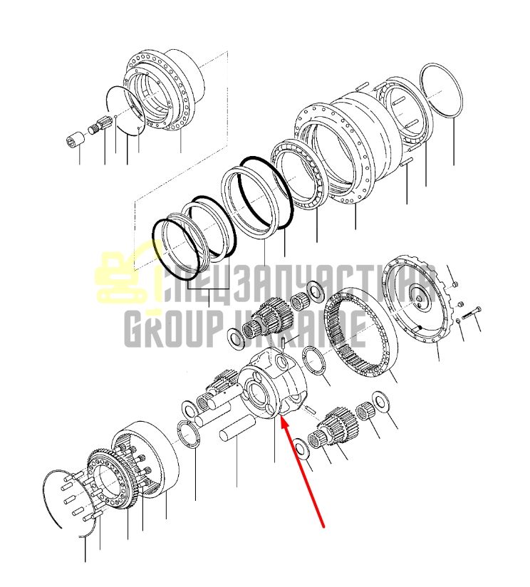 1.230-00054 Водило у редуктор ходу екскаватора Daewoo Doosan 225LC-V