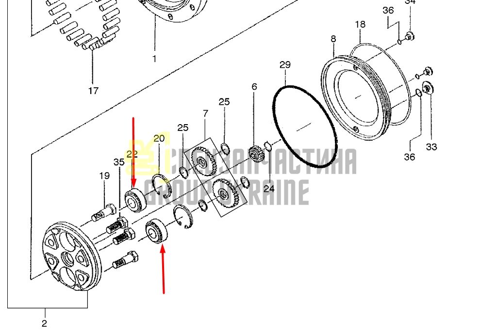 Шатунний конічний роликопідшипник DOOSAN DX55 2.109-00330