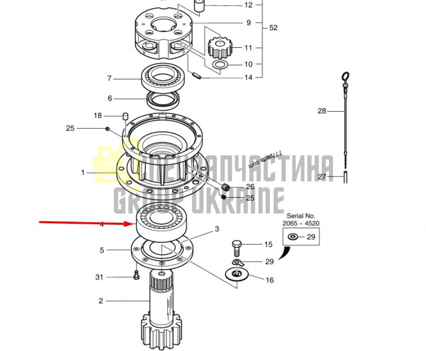 2109-9033 Підшипник DOOSAN 255LC-V