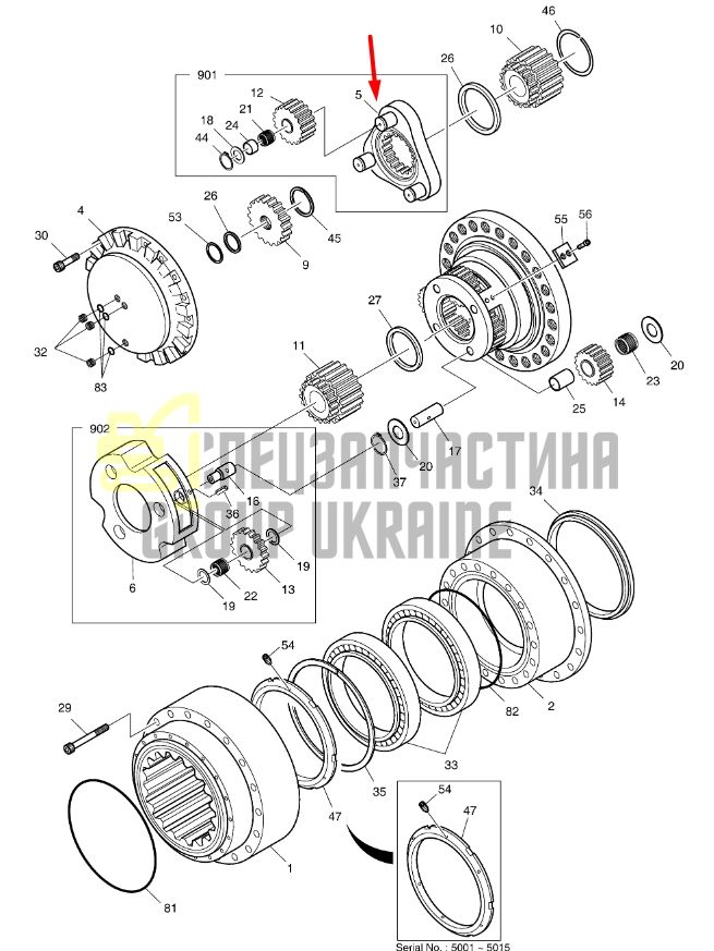 1.230-00009A Тримач сателітів (трикутник) Doosan DX225LL