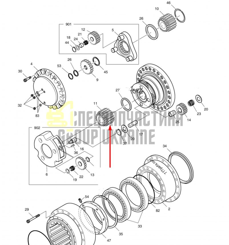 404-00082A Сонячна шестерня Doosan DX225LL