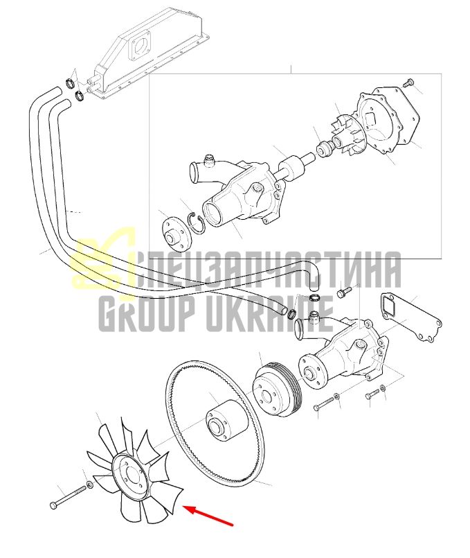 Купити Doosan 65.06601-5049 Крильчатка для SOLAR 220LC-V