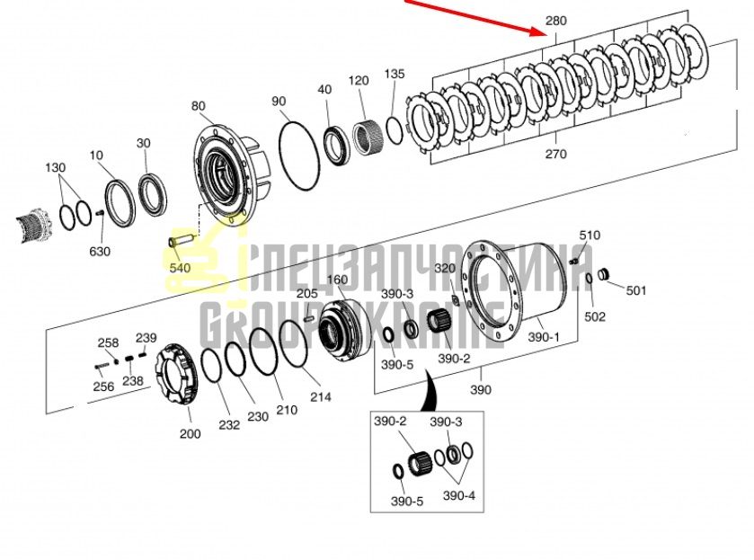 DOOSAN K9001543 Диск трансмісії для DX140W, DX160