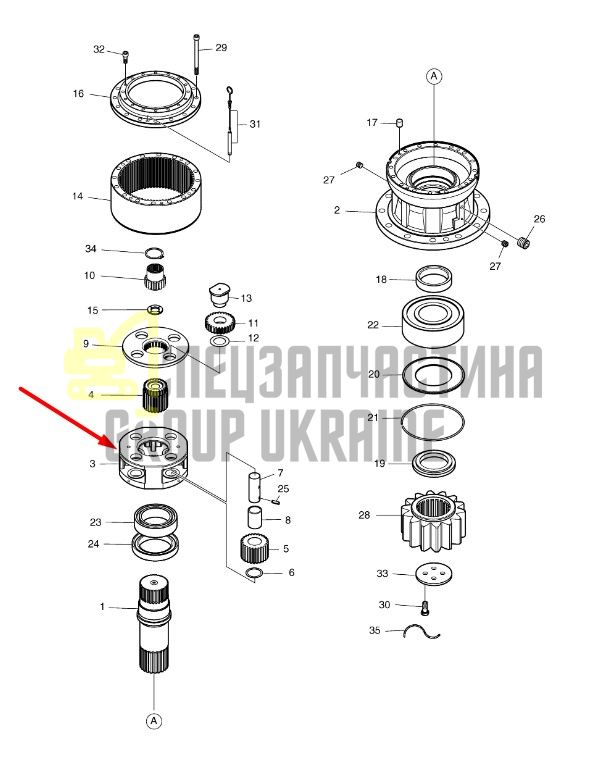 DS-32-03 Водило (планетарні передачі) Doosan 420lc-v