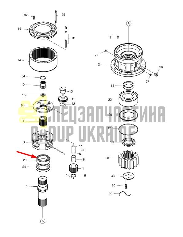 DS-32-23 Підшипник роликовий сферичний Doosan 420lc-v