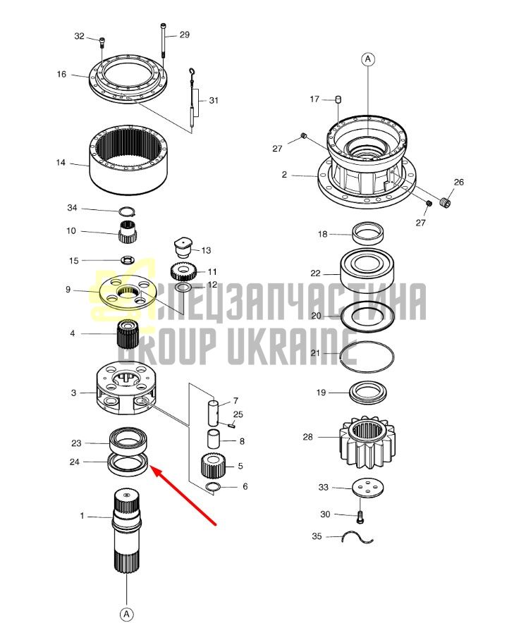 DS-32-24 Сальник редуктора повороту Doosan 420lc-v