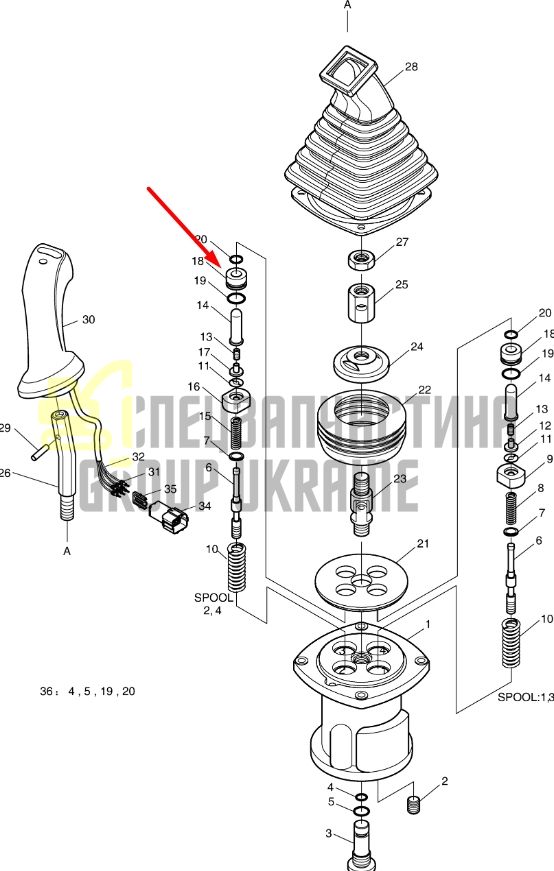 Doosan JA2M5017A Товкач пробки клапана для S80GOLD