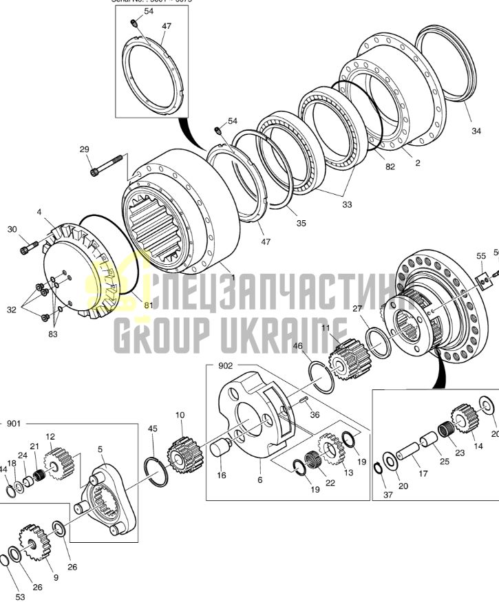 K1003134 Редуктор ходу DOOSAN DX340-7