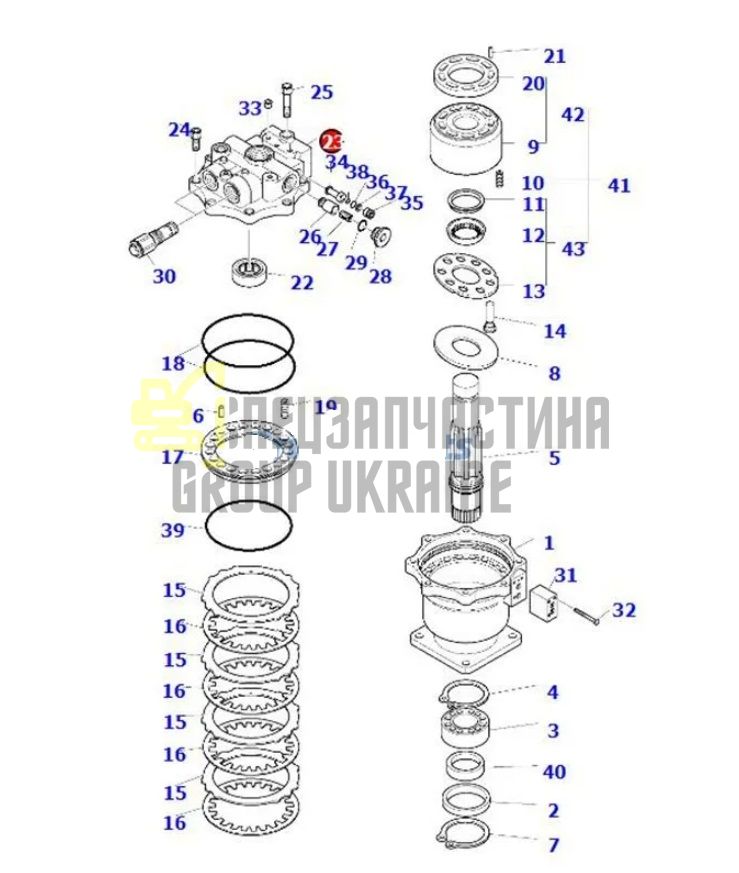 Doosan K9002105 Кришка поворотного двигуна DX340LC