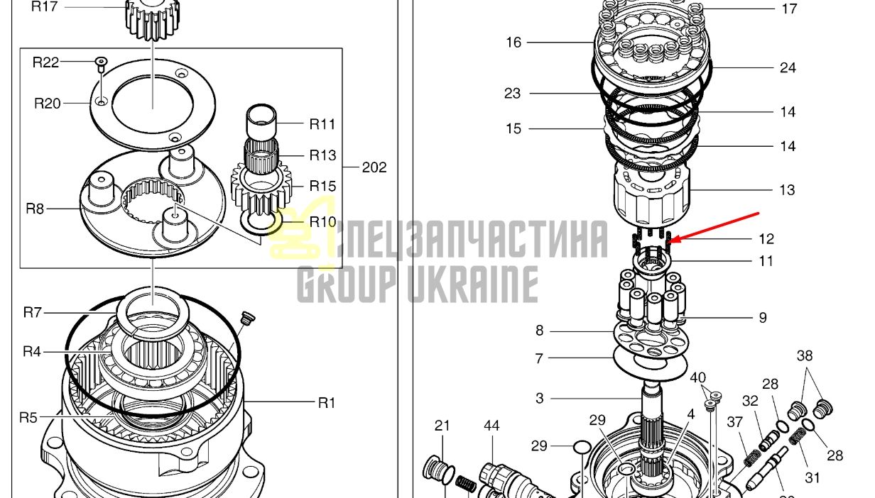 Придбати Doosan K9006185 Пружина ротора для DX53W, DX55W DI