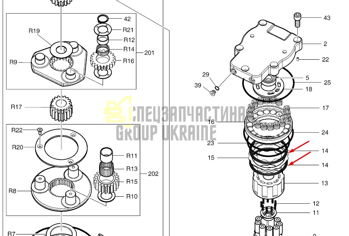 Doosan K9006199 Фрикційна пластина для DX53W, DX55W DI