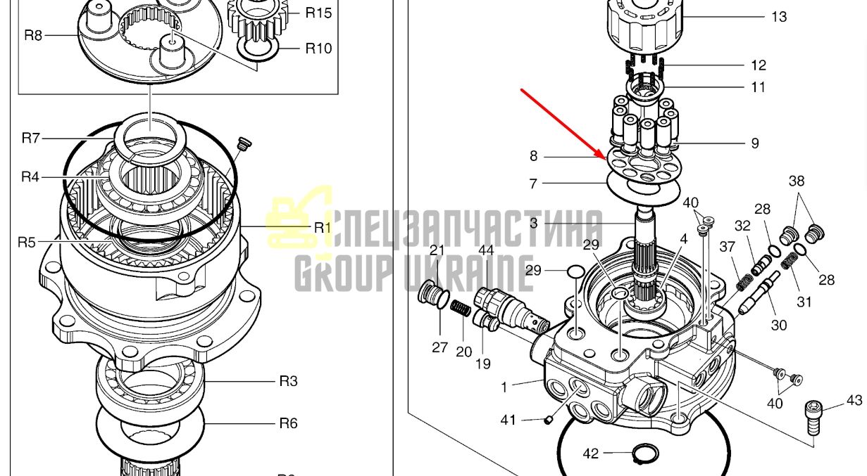 Придбати Doosan K9006225 Притискна пластина для DX53W, DX55W DI
