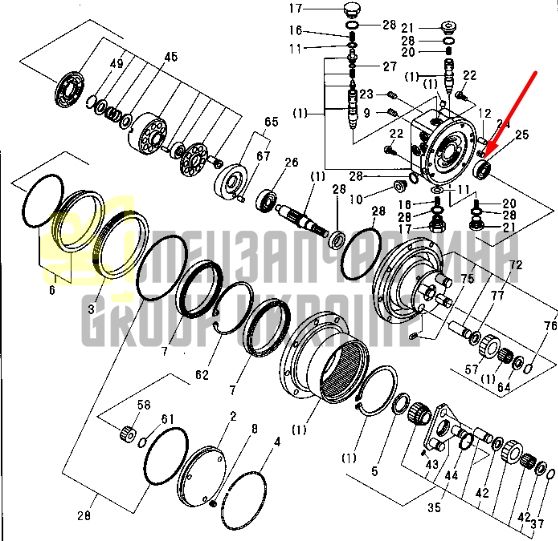 Кульковий підшипник KOMATSU PC30FR YM24101-060044