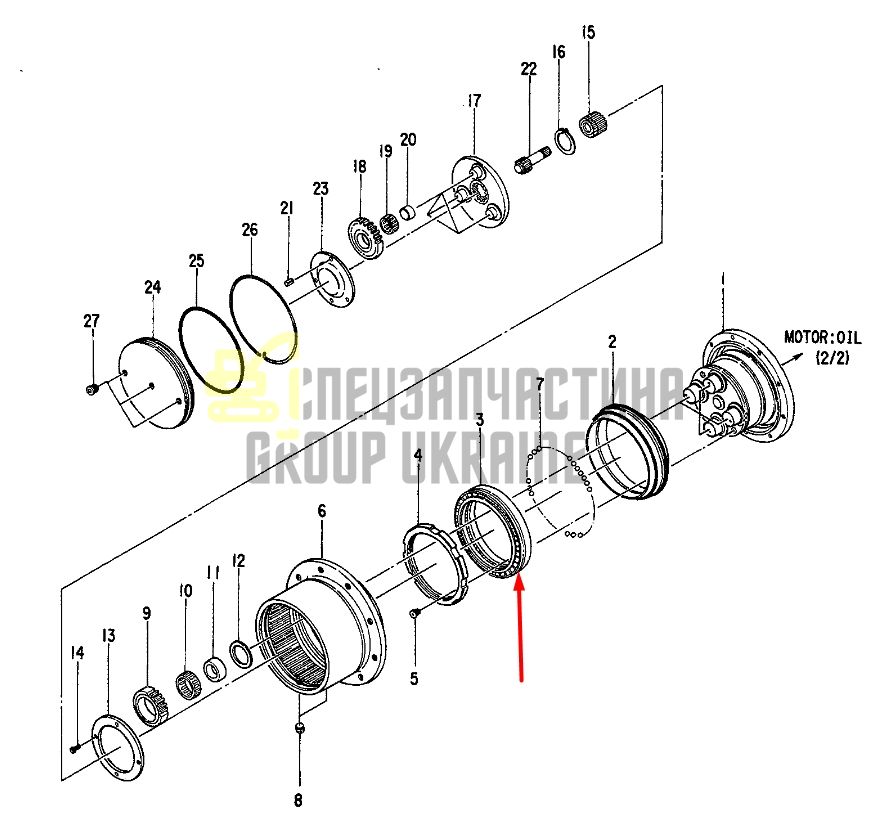 Радіальний підшипник HITACHI EX20 0436502