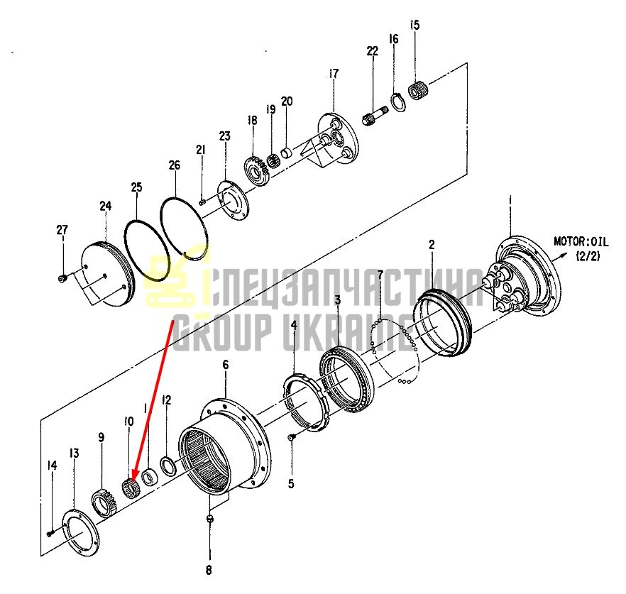 Підшипник сателіту бортового редуктора 0436506 HITACHI EX33U