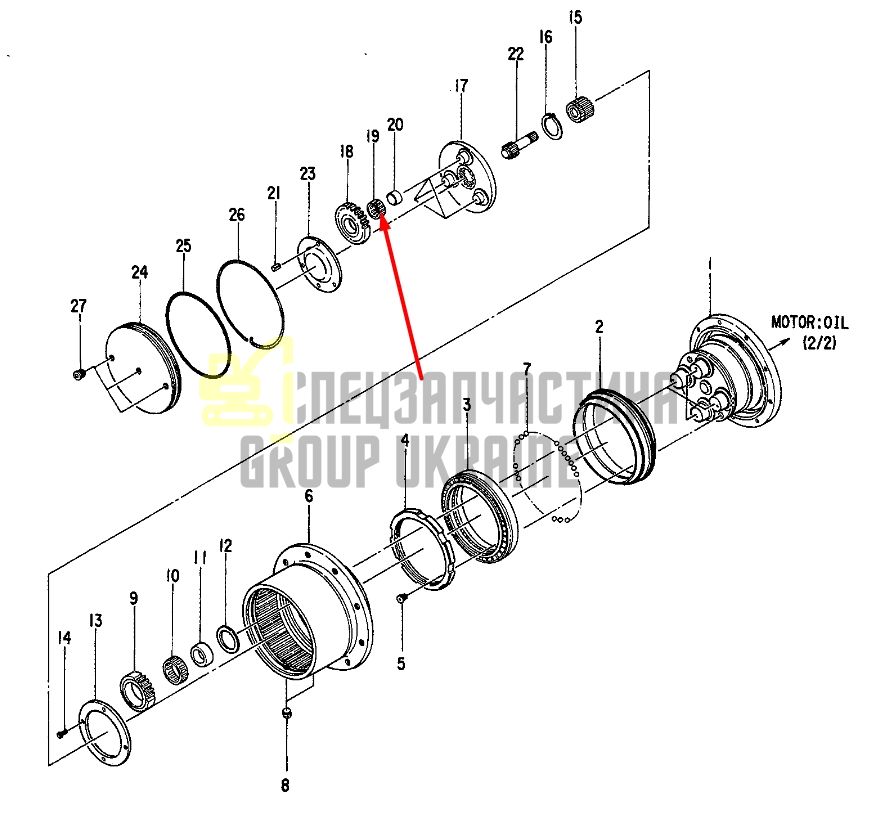 0436513 Підшипник голчастий сателіту HITACHI EX35