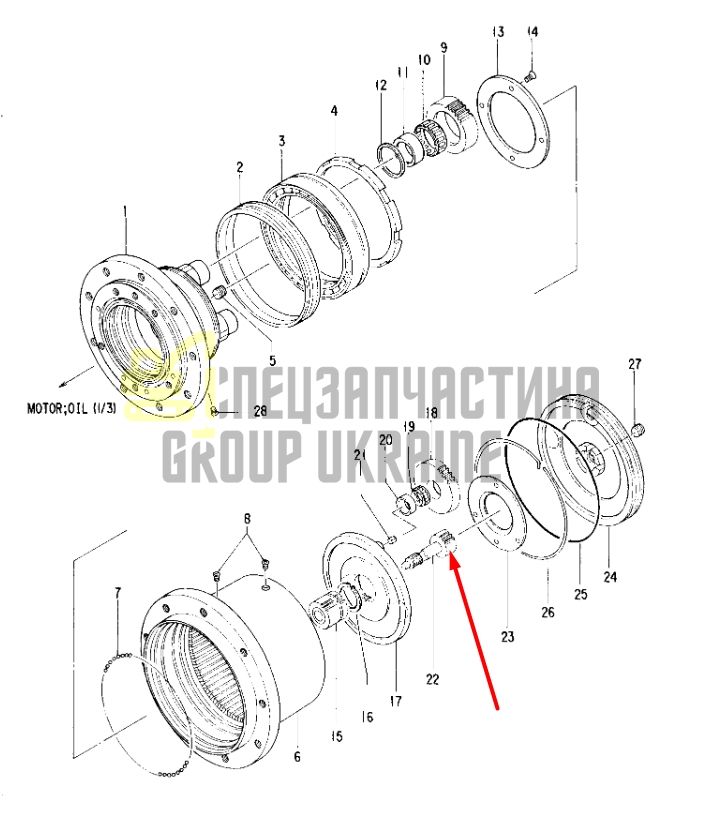 0472403 Вал головної передачі HITACHI EX25